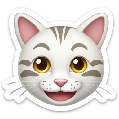 a close up of a Smiling Face - Icon with a big open smile cat character character cartoon sticker