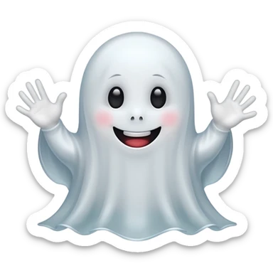 little cute ghost saying hello sticker