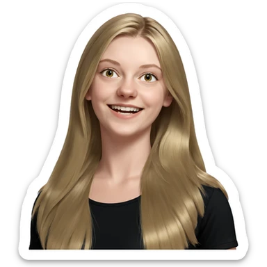 smiling girl with blonde hair sticker