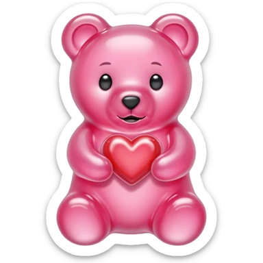 transparent pink gummy bear heart pink pastel  sticker