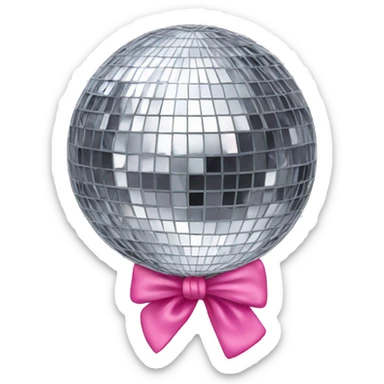 disco ball with pink bow sticker