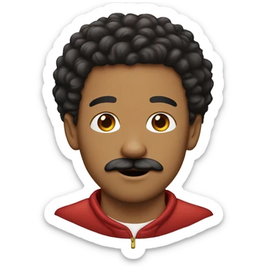 Lightskin man with mustache with red golden doodle sticker