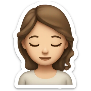 Sleeping girl with brown hair  sticker