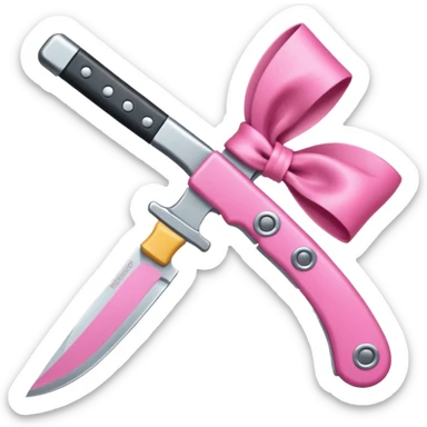 Pink bow knife sticker