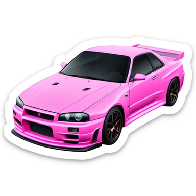 Pink skyline gtr r34 sticker