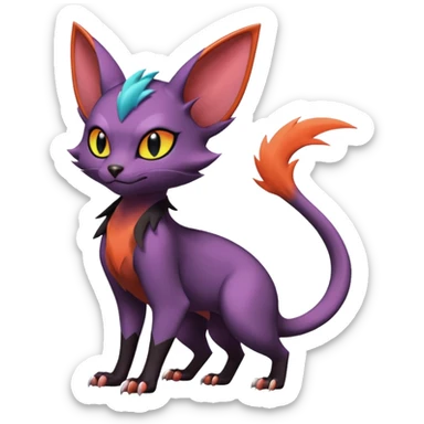 Noivern-Noibat-Torracat-Lykoi-fusion sticker