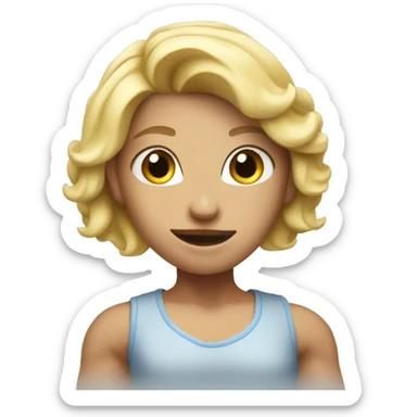 blonde girl with big biceps sticker