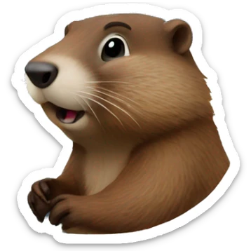 Groundhog taking the plane sticker