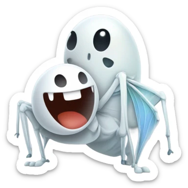 A cricket and a ghost being besties sticker