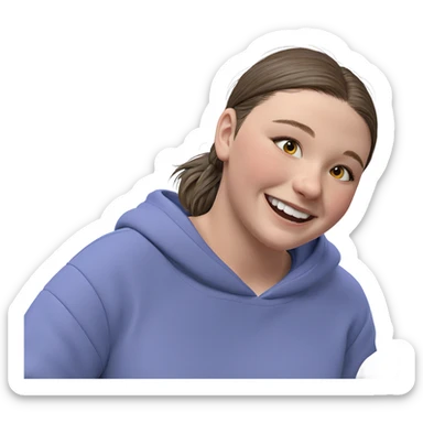 smiling girl in hoodie sticker