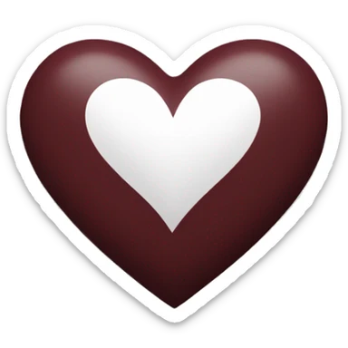 Maroon and white heart  sticker