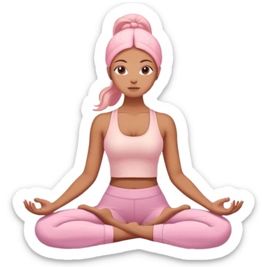Pastel pink yoga mediation  sticker