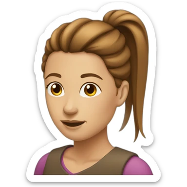 woman-with-brown-ponytail-hair sticker