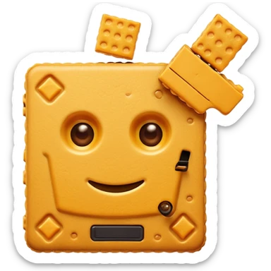 Cheez it with a gun to its head sticker