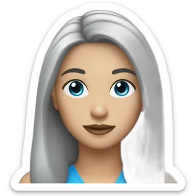 driver woman with black hairs and blue eyes sticker