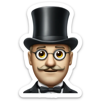 Photorealistic serious British gentleman in a monocle and a top hat sticker