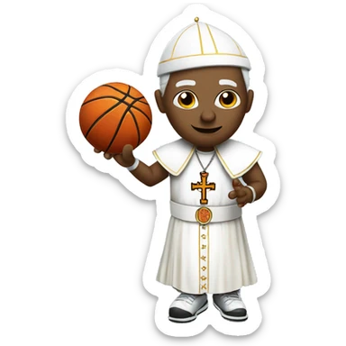 Pope dribbling basketball sticker