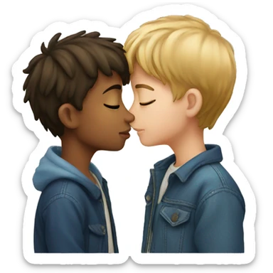 Boy kissing boy sticker