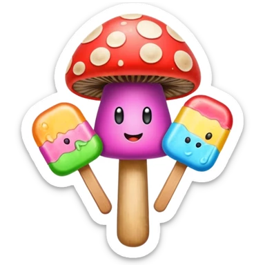 Mushroom and popsicle mix sticker