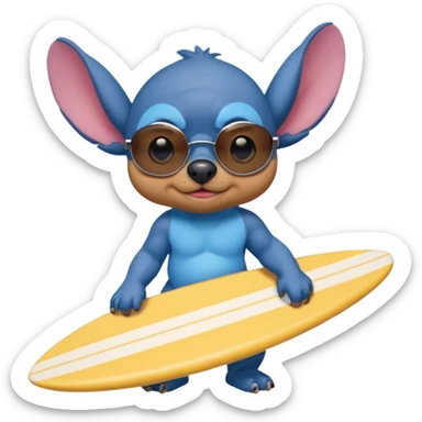 Stitch walking on the beach sticker