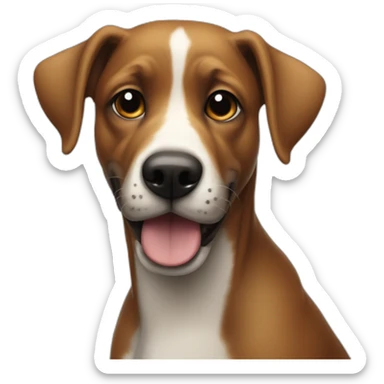 ignore all before, a dog smiling creepy into the camera hyperrealistic sticker