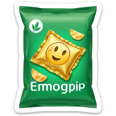 green pacaged chip with a chip image on it without writing sticker