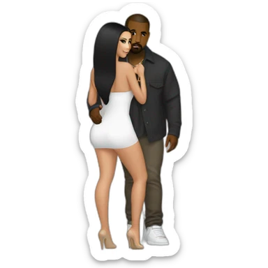 kim kardashian carrying midget kanye sticker