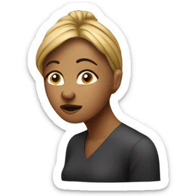 a woman that is thinking with question mark above his head sticker