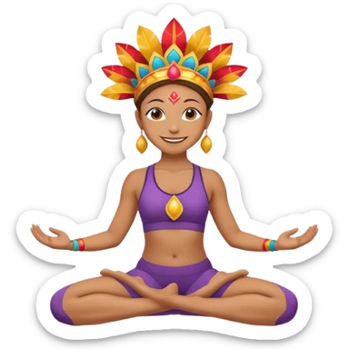 Uma pessoa em posição de yoga vestida de carnaval fantasiado sticker