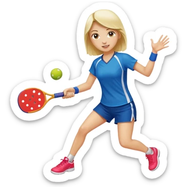 girl hitting pickleball, no text sticker