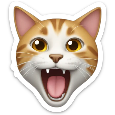 cat yawning sticker