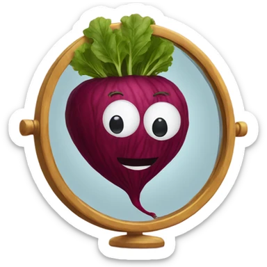 beetroot inside the mirror sticker