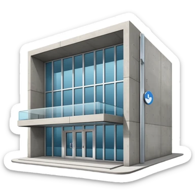 empresa prédio com placa de acessibilidade para cego sticker