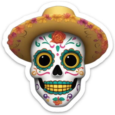 day of the dead party sticker