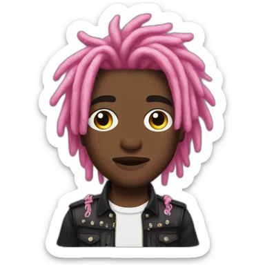 lil uzi vert , pink hair dread sticker