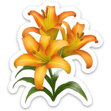 yellow and orange lilies  sticker