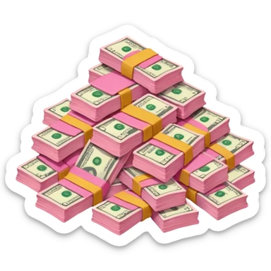 Pink money sticker