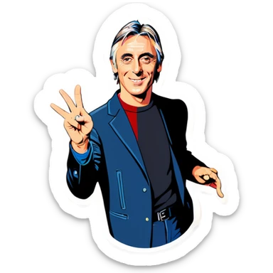 Paul Weller wearing Freddy ferry and saying “OK” sticker