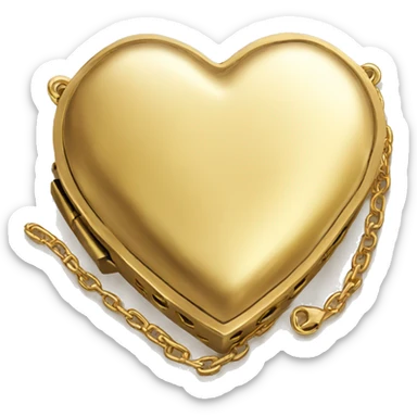 gold heart locket with thick chain sticker