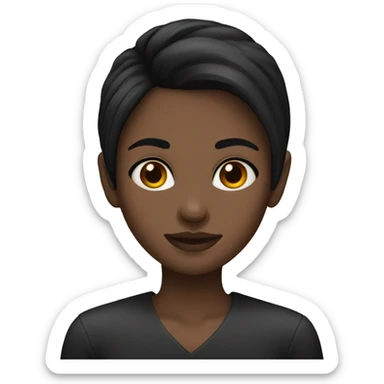 dark-haired girl with shaved temple sticker