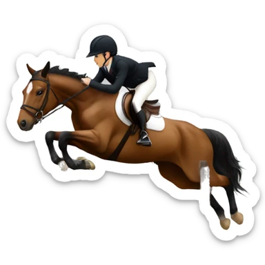 Horse showjumping over jump sticker