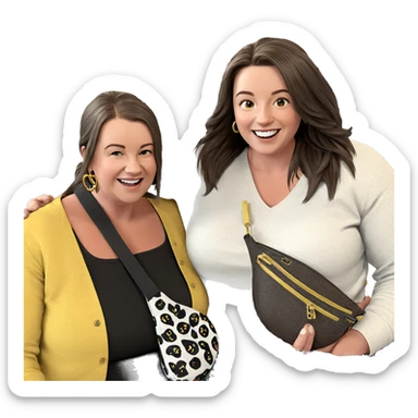 sisters sharing a joyful moment sticker