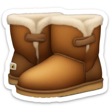cute brown fuzzy uggs sticker