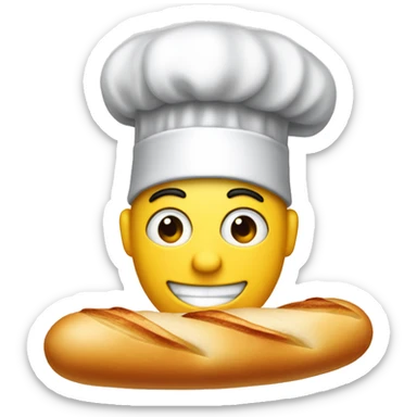 An F that's black with 3 are teethwith a chef hat dating a baguete sticker