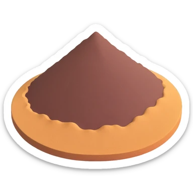 iron sand in a small mound, sparkly metallic look, clean emoji design sticker