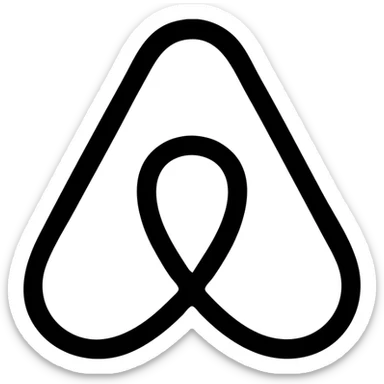 Airbnb logo-inspired icon, thick lines, rounded edges, clean and modern, no text sticker