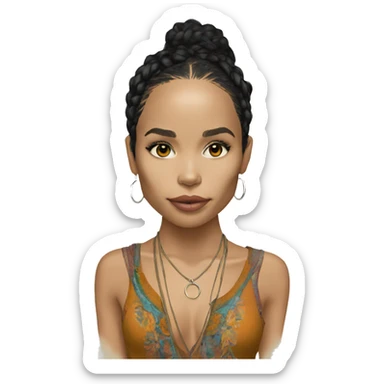 Zoe Kravitz, Portrait, Hippie Clothes sticker