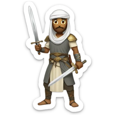 Muslim warrior with the arabian sword sticker