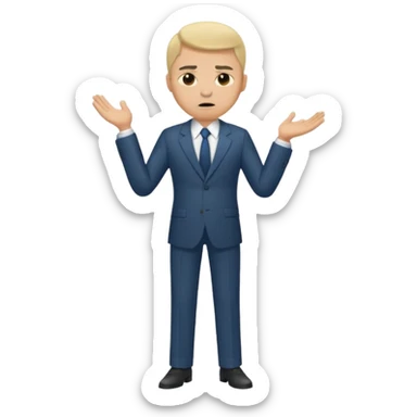 ligth man with a disgusted face full body sticker