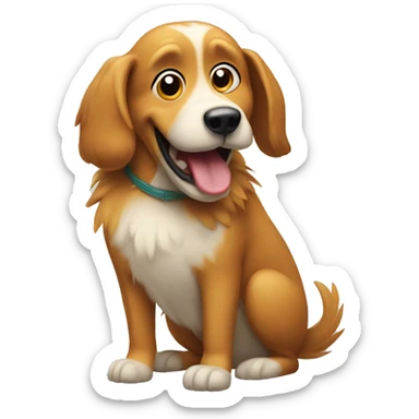 Bird with dog head and dog tail smiling goofy sticker